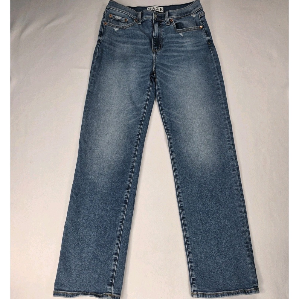 Women's Daze Hug Blue Jeans Size 28 x 29 Medium Wash High Rise Straight